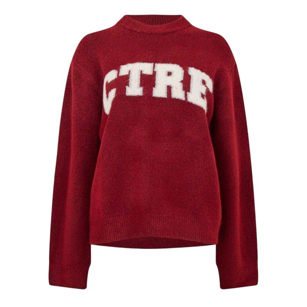 Couture Womens/Ladies Knitted Crew Neck Sweater / Burgundy